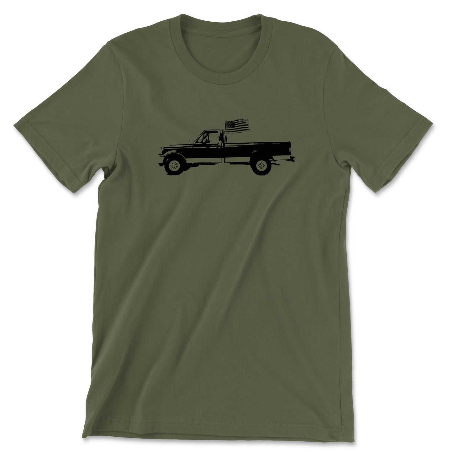 Vintage truck shirt with USA flag for trucker enthusiasts