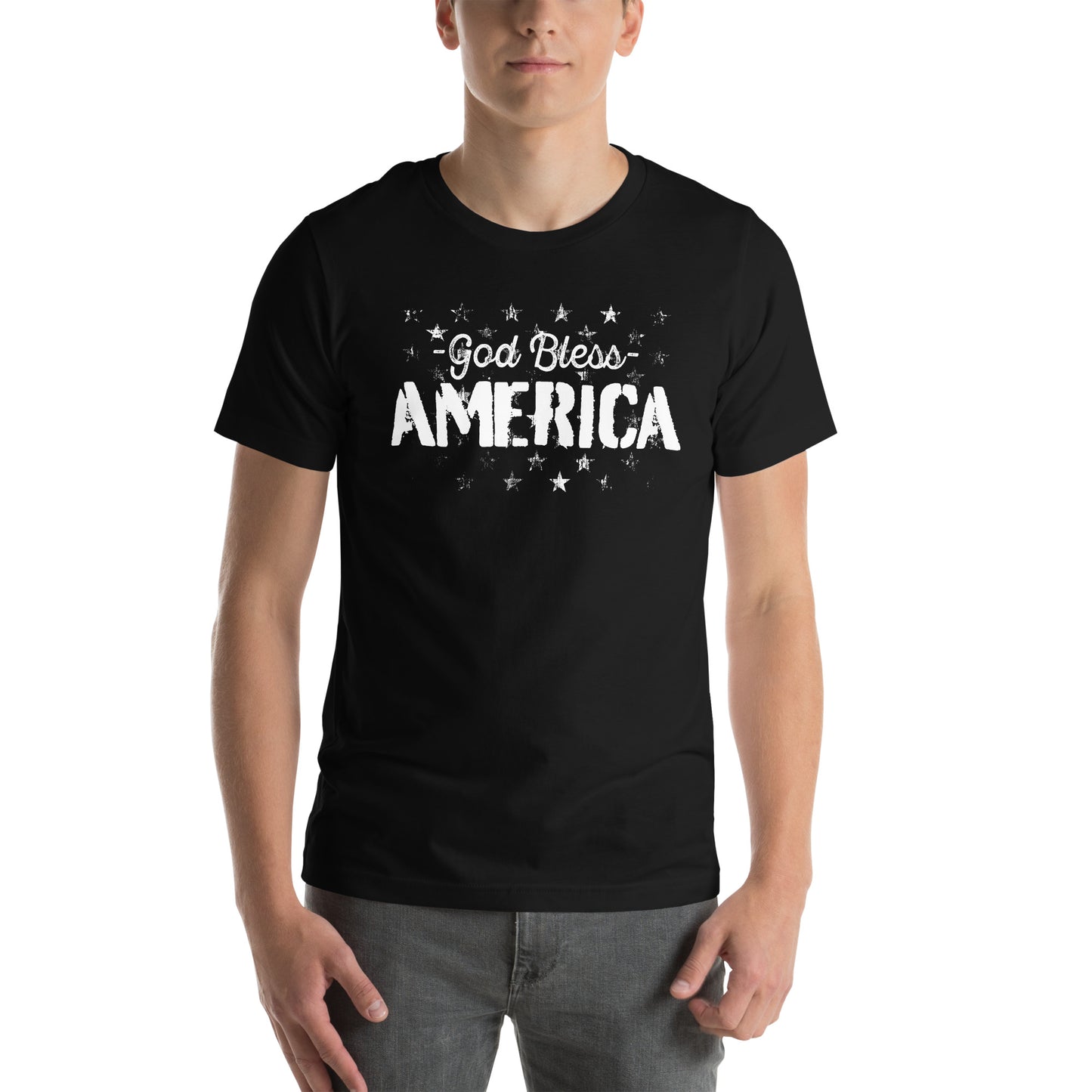 Trump T Shirt with USA flag and bold patriotic print