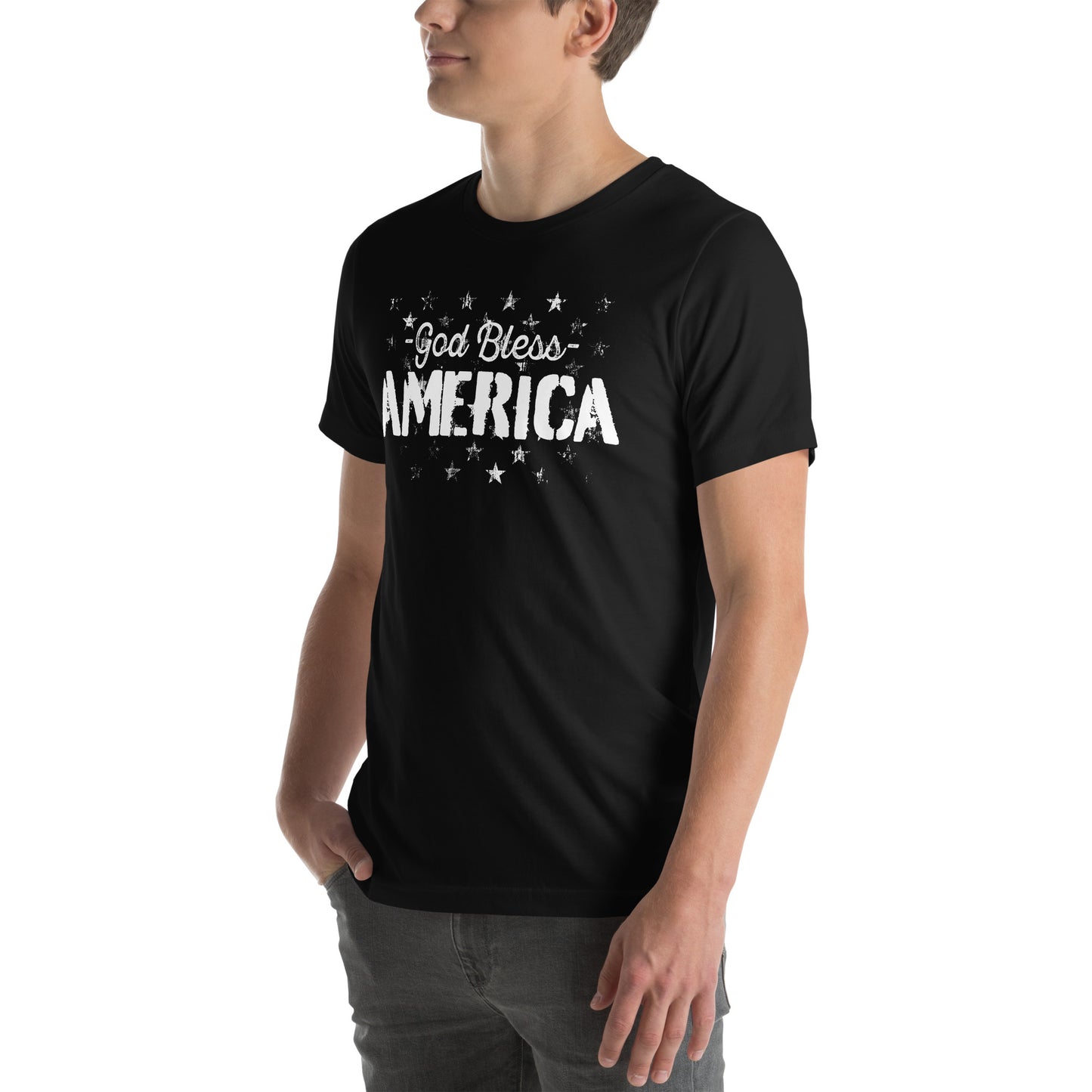 Trump T Shirt with USA flag and bold patriotic print