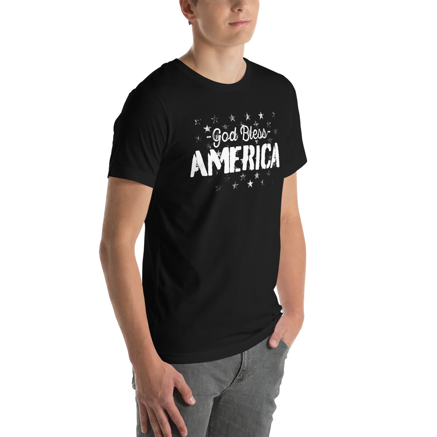 Trump T Shirt with USA flag and bold patriotic print