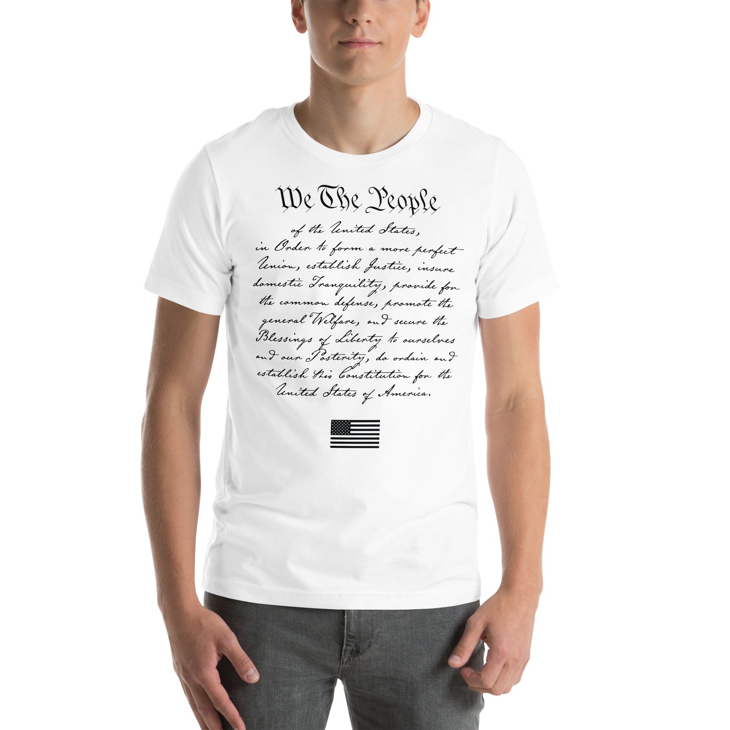 Proud American shirt with Constitution text design